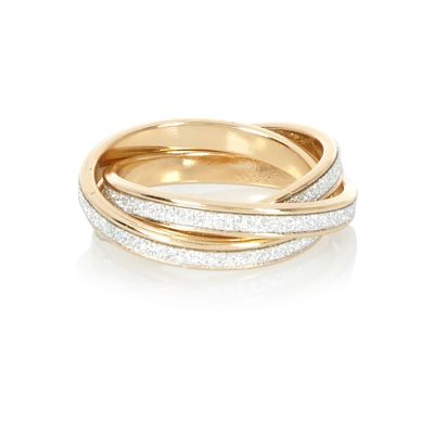 Gold tone glittery ring